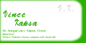 vince kapsa business card